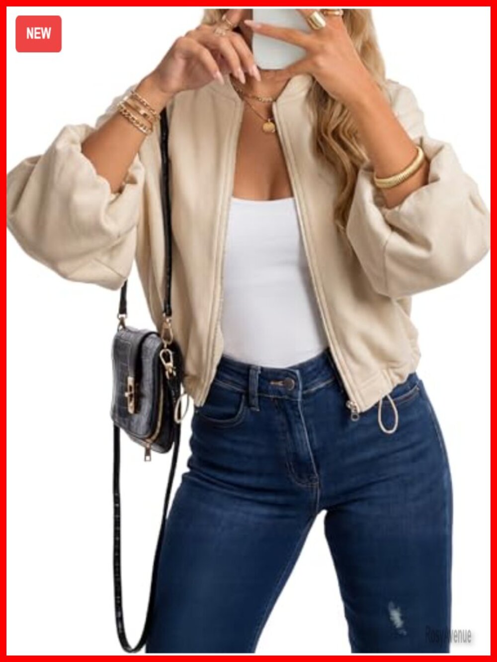 Full Zip Crop Sweatshirt Lightweight Casual Long Sleeve Drop Shoulder